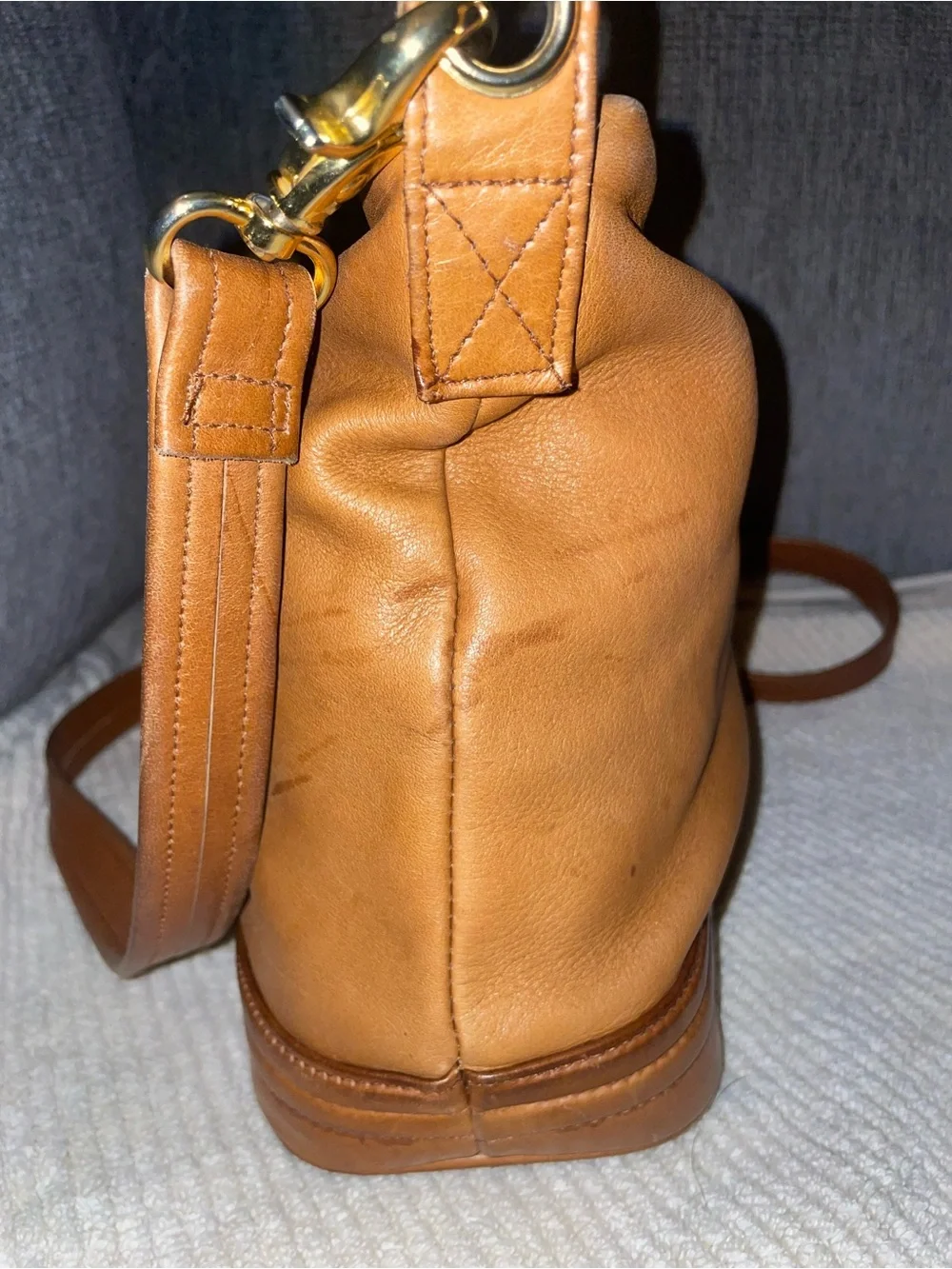 Tiganello Leather Crossbody Shoulder Bag with Tassel - Brown